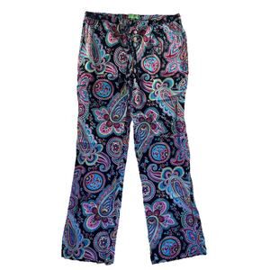 Vera Bradley Bright Paisley Floral Drawstring Elastic Waist Lounge Pant Size M